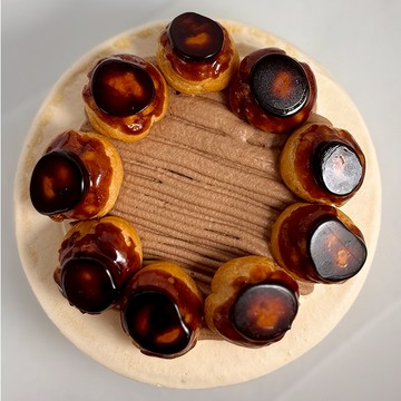 【奶油先生】聖多諾黑塩焦糖戚風(6吋) 生日蛋糕