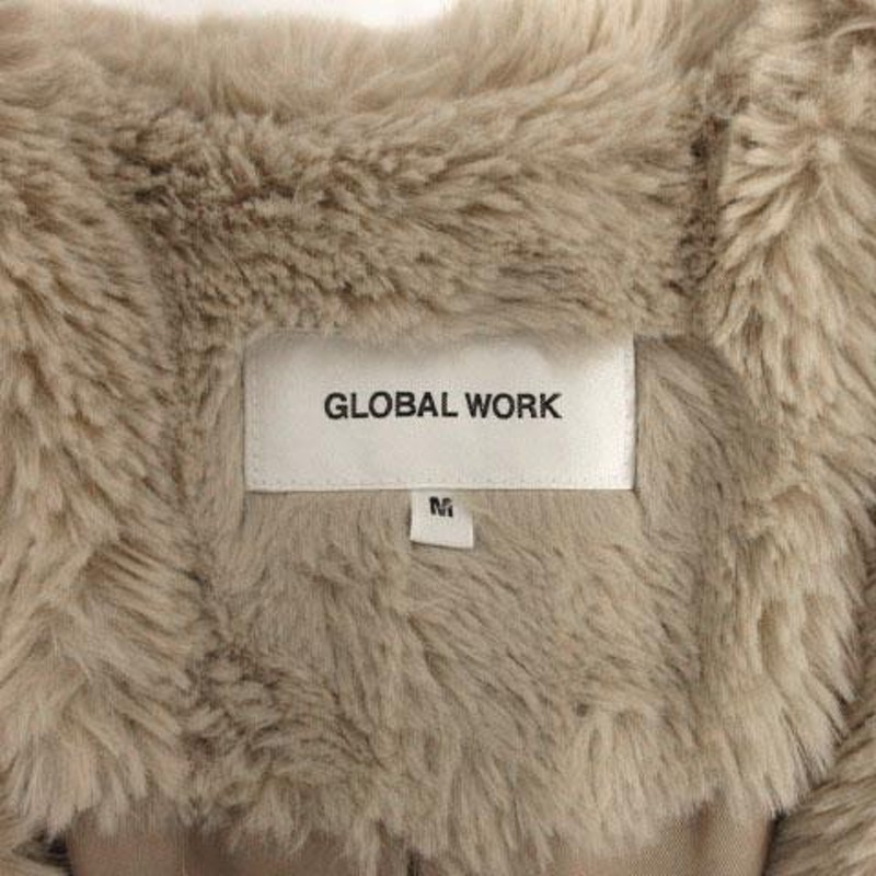 グローバルワーク GLOBAL WORK コート ノーカラー ロング ファー
