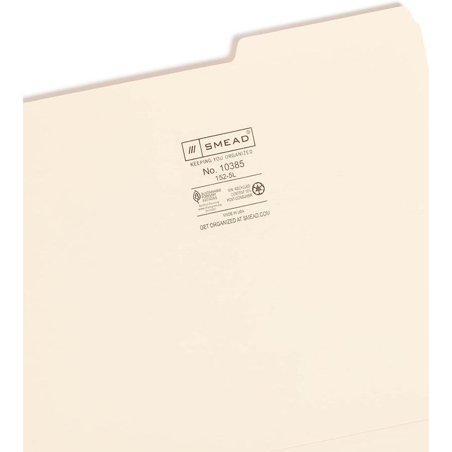 Guide Height File Folders  Cut Right Top Tab  Letter  Manila  100 Box (並行輸入品)　並行輸入品