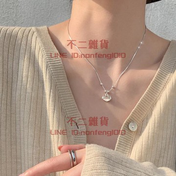 平安鎖吊墜 毛衣項鏈 設計感小眾女鎖骨鏈 輕奢百搭配飾【不二雜貨】