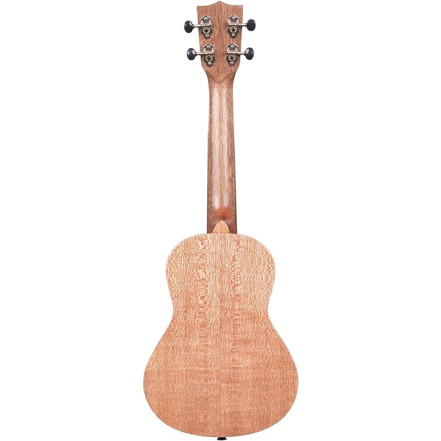 Kala Burled Meranti Concert Ukulele w Red Sonoma Case Bundle, KA-20C