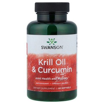 Swanson Vitamins, 磷蝦油和姜黃素，60 粒軟膠囊