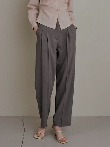Pin-tuck Wide Pants_Olive