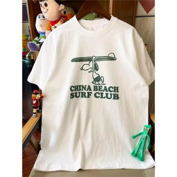 美式復古史努比印花短袖T恤男女寬松純棉重磅情侶休閑百搭上衣夏