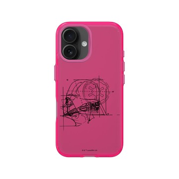 iPhone 16 Clear 粉漾桃 - 迪士尼-星際大戰 Star Wars - 黑武士-線稿風格