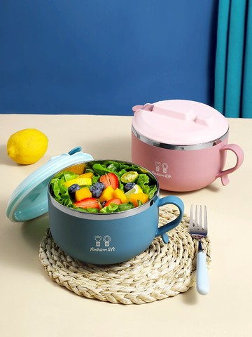 泡面碗帶蓋宿舍學生便攜餐具飯盒男大容量上班族創意帶把手柄家用