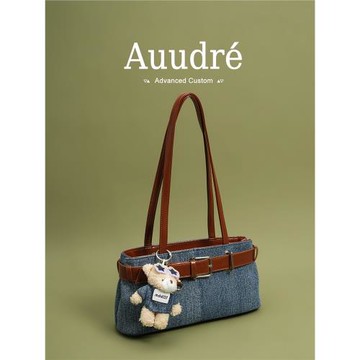 Auudre高級質感復古撞色單肩腋下包包女式2025新款秋冬通勤法棍包