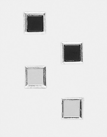 Icon Brand corazon prestine stud set in silver and black