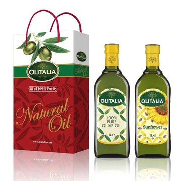 Olitalia 奧利塔 PURE純橄欖油1000ml+葵花油1000ml禮盒組