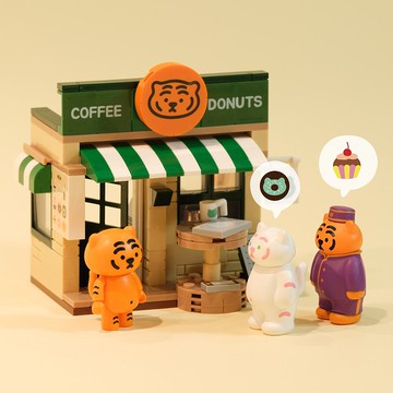 躺肥虎  橘虎咖啡廳 場景積木組