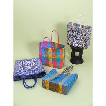 Mercado編織包 方形菜籃手提包輕便收納日常通勤波西米亞度假風