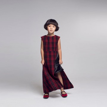 Asymmetrical Tartan Check Dress / FW2016