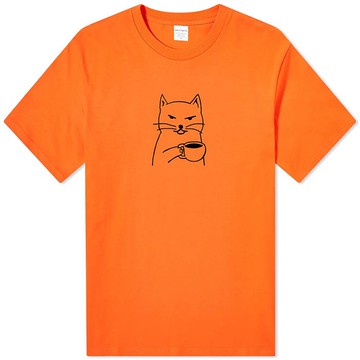 Cat Coffee 中性短袖T恤 橘色 貓咪咖啡狗趣味貓之日禮物文青