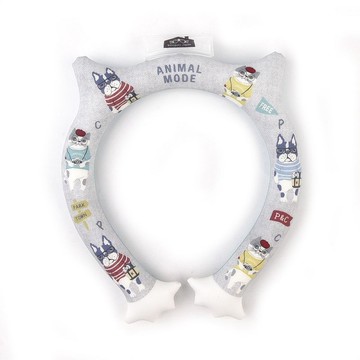 Kusuguru Japan 冰涼感頸圍 降溫清涼脖頸圈 正反雙色約34CM-淺灰