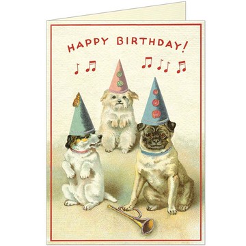 Cavallini & Co.  GREETING CARD 生日卡(大)_生日帽狗狗