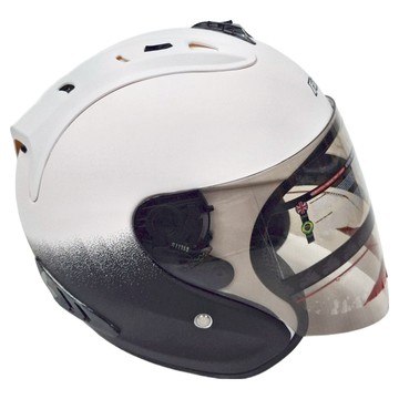 普通型露臉式機車防護頭盔 含一層護目鏡 R3-A6  白黑色  M