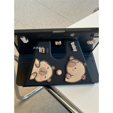 適用聯想小新Pad pro12.7平板保護殼2025款亞克力旋轉360°2024款聯想小新pro11寸全包防折摔套可愛卡皮巴拉
