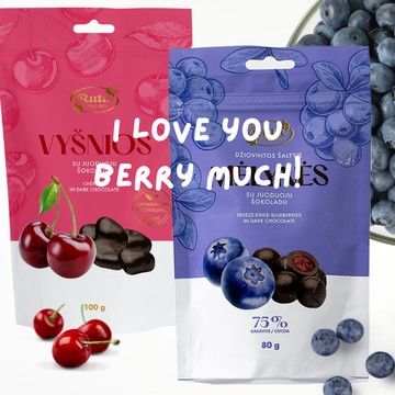 【立陶宛 Ruta露特巧克力】不能莓有你 (藍莓黑巧克力+櫻桃黑巧克力)