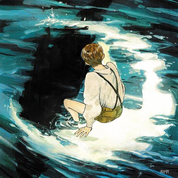 坐在月光下|諾瑪 |韓國插畫藝術海報B5|水彩