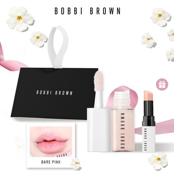 潤唇1+1 贈迷你護唇膏✨【Bobbi Brown】NEW精巧版！晶鑽桂馥修護潤唇精華 | 💖透明色水光 #BarePink