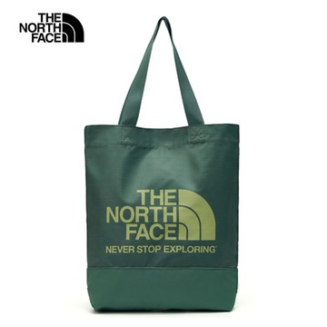 【The North Face 官方旗艦】北面男女款綠色大LOGO印花便捷休閒單肩包｜7QU6K0O