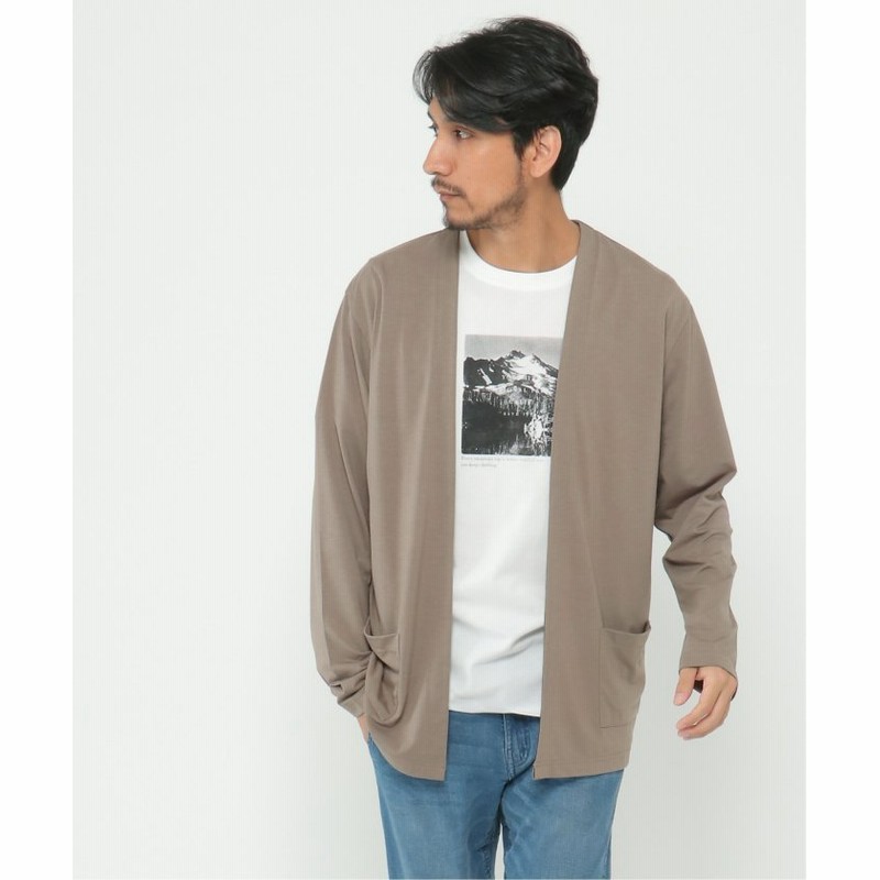 イッカ バイカラーボタンレスカーディガン メンズ ベージュ M Ikka 通販 Lineポイント最大1 0 Get Lineショッピング