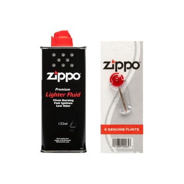 Zippo 【官方授權店】 短期耗材組-133ml專用油+打火石(6顆入)