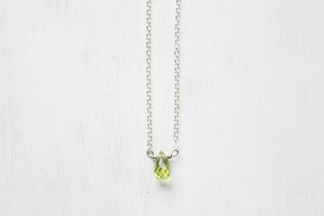 8月誕生石-橄欖石/ Peridot /ペリドット純銀鎖骨項鍊