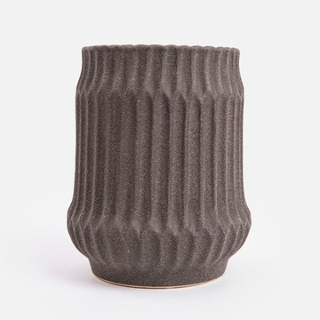 查莉磨砂陶瓷花器20.5cm 深灰