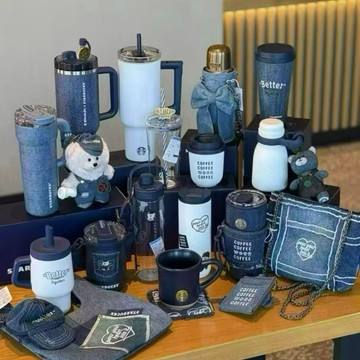 新品限定☕️星巴克限定丹寧星咖系列☕️限定丹寧藍 復古牛仔 不鏽鋼保溫杯 托特包 鏈條包 馬克杯 玻璃吸管杯 互換禮物