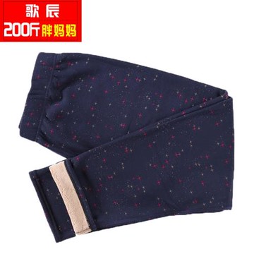 200斤胖媽媽加絨褲子中老年特大碼打底褲保暖高腰女加肥加大