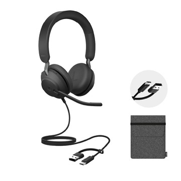 JABRA Evolve2 40 SE商務會議耳罩式耳機麥克風(頭戴式有線立體聲商用耳機麥克風)