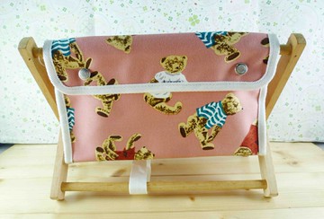 【震撼精品百貨】日本精品百貨 木頭摺疊置物架-熊粉M 震撼日式精品百貨