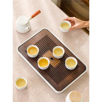 茶盤家用功夫茶具托盤干泡臺小型茶海茶臺一人用放茶杯水杯瀝水盤