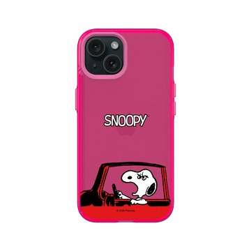 iPhone 15 Clear 粉漾桃 - 史努比 Snoopy - 路怒症