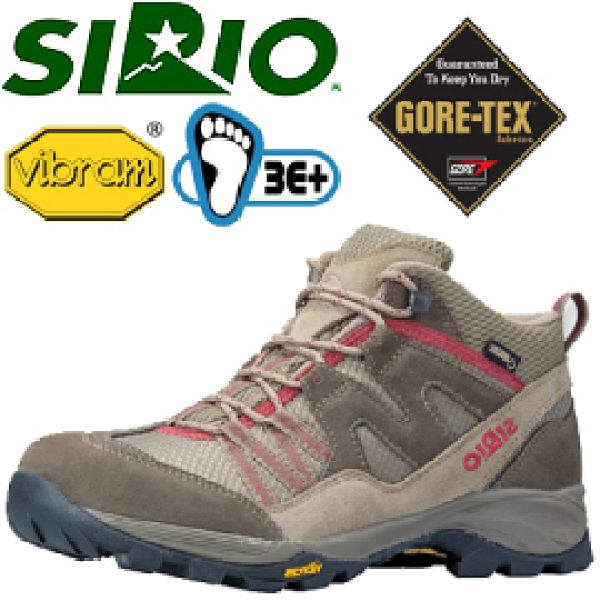 【SIRIO 日本GORE-TEX 女款 中筒登山鞋 棕紅】PF156/VIBRAM黃金大底/休閒鞋/運動鞋/非Merrell