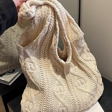 🌼爆款直降價🌼 單肩包 側肩包 斜挎包 包包 復古針織包手工毛線編織包托特包百搭單肩包bags女士手提包購物袋