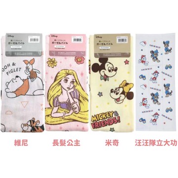小禮堂 紗布長毛巾(約34x80cm) 維尼 米奇 長髮公主 汪汪隊立大功