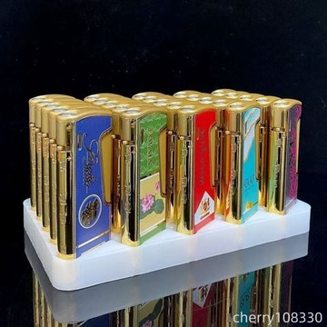 【台灣出貨】打火機火機  新款金屬藍燄直衝防風打火機復古充氣防風防爆批發彩印炫酷高檔