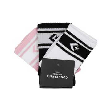 Converse 休閒襪 Lightweight Crew 大童 黑 灰 粉紅 條紋 襪子 童襪 3雙入 CV2533057GS002