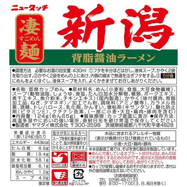 ヤマダイ 凄麺 新潟背脂醤油ラーメン 12食 ラーメン インスタント食品 レトルト食品