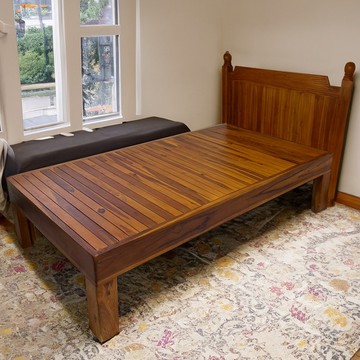 【吉迪市100%全柚木家具】RPBE003AES1 柚木單人加高床架