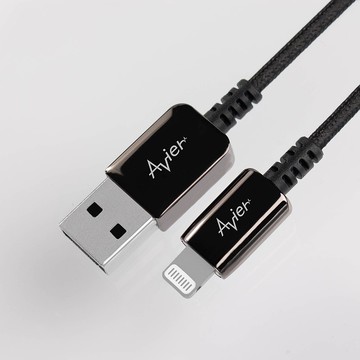 Avier CLASSIC Lightning 編織高速充電傳輸線 黑 / 多尺寸