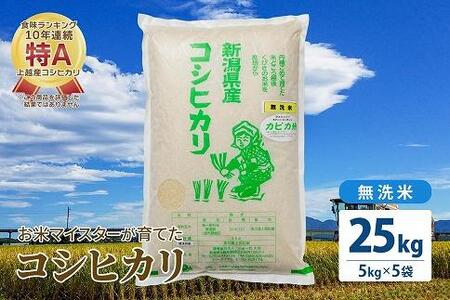 令和5年産 お米マイスターが育てた上越産コシヒカリ25kg(5kg×5)無洗米　精米