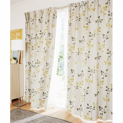 シルエットリーフ柄カーテン ドレープカーテン 遮光あり なし Curtains Blackout Curtains Thermal Curtains Drape ニッセン Nissen 通販 Lineポイント最大get Lineショッピング