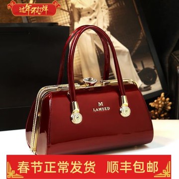 時尚真皮女包定型百搭2024新款春夏中年媽媽包手提包女大容量包包