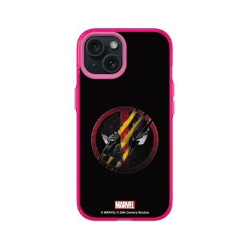 iPhone 15 Clear 粉漾桃 - 迪士尼-漫威 Marvel - 死侍與金鋼狼-Logo
