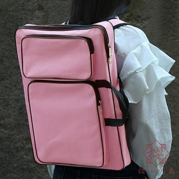 兒童畫包 素描雙肩畫板袋畫畫寫生帆布包8K【櫻田川島】