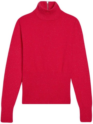Apparis - zip-detail high neck jumper - women - Acrylic/Nylon - L - Pink