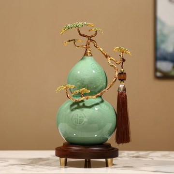 擺件 免安裝葫蘆擺件 新居禮 新中式擺飾 喬遷禮 客廳玄關裝飾品 工藝品